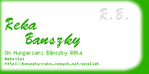 reka banszky business card